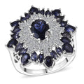 D'Joy Premium Catalina Iolite, Moissanite Ring in Rhodium Over Sterling Silver (Size 10.0) 3.85 ctw - Sticky add to cart bar