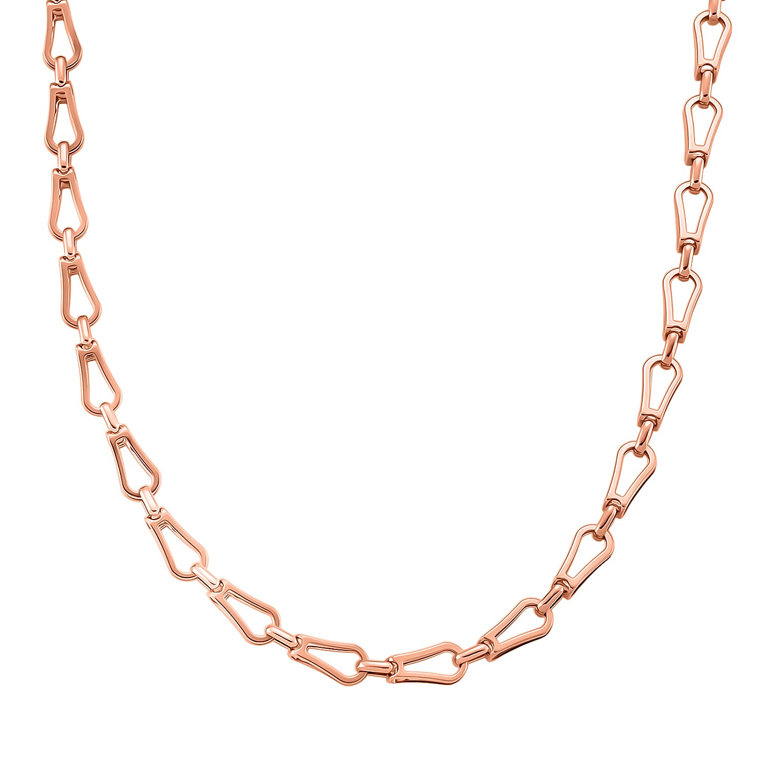 Interlocking Chain Necklace in ION Plated RG Stainless Steel 20 Inches