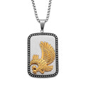 Eagle Pendant Necklace in ION Plated YG, Black Oxidized and Stainless Steel (20-22 Inches) - Sticky add to cart bar