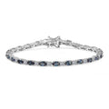 Luxuriant AAA Lab Grown Alexandrite and Lab Grown Diamond G-H SI 10.50 ctw Bracelet in Rhodium Over Sterling Silver (7.50 In) - Sticky add to cart bar