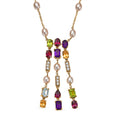GP Royal Art Deco Collection Multi Gemstone Necklace in 18K Vermeil YG Over Sterling Silver 11.70 ctw (18-20 Inches) - Sticky add to cart bar