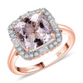 Doorbuster Certified & Appraised Luxoro 10K Rose Gold AAA Pink Morganite, Diamond (I2) (0.28 cts) Ring (Size 10.0) 3.25 ctw - Sticky add to cart bar