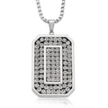 Simulated Diamond Rectangular Pendant Necklace (20-22 Inches) in Stainless Steel - Sticky add to cart bar