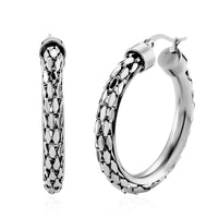 Facet Hoop Earrings in Stainless Steel