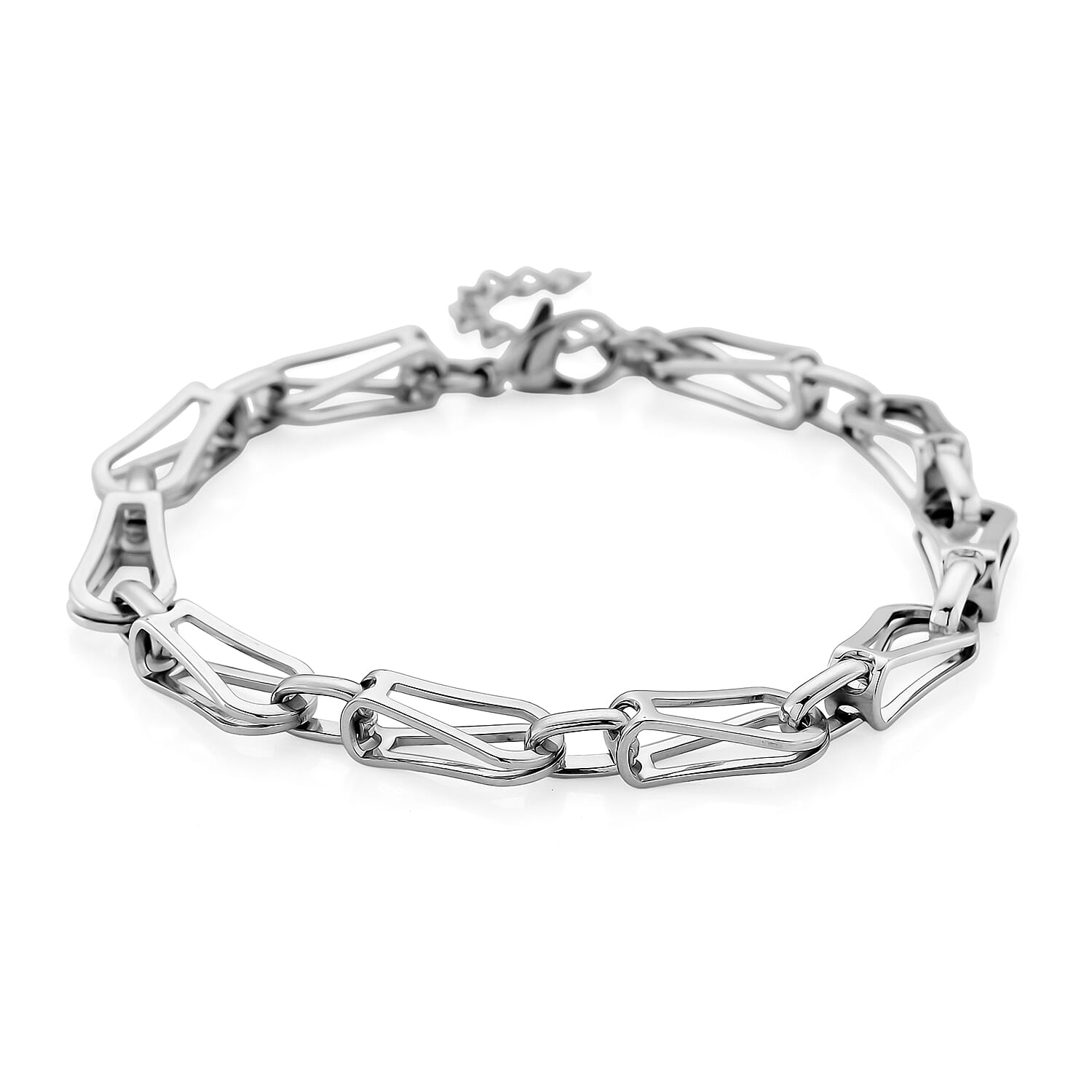 Interlocking Chain Bracelet in Stainless Steel (7.50-9.0In)