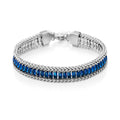 Blue Austrian Crystal Bracelet in Stainless Steel (7.5-9.0In) - Sticky add to cart bar