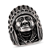 Native Chief Ring in Black Oxidized and Stainless Steel (Size 10.0)