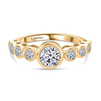 Luxuriant Lab Grown Diamond (G-H, SI) Ring in 18K Vermeil YG Over Sterling Silver (Size 6.5) 1.51 ctw