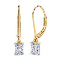 Luxuriant Lab Grown Diamond (G-H, SI) Earrings in 18K Vermeil YG Over Sterling Silver 1.00 ctw