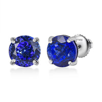 Rhapsody AAAA Tanzanite Solitaire Stud Earrings in 950 Platinum 5.50 ctw