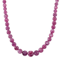D'Joy Purple Lepidolite Beaded 400 ctw Necklace 20 Inches in Rhodium Over Sterling Silver