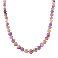 D'Joy Multi Lepidolite Beaded 400.00 ctw Necklace 20 Inches in Rhodium Over Sterling Silver