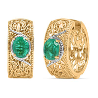 EverTrue Emeraldine Quartz 4.00 ctw Hoop Earrings in 18K YG Plated and Platinum Bond