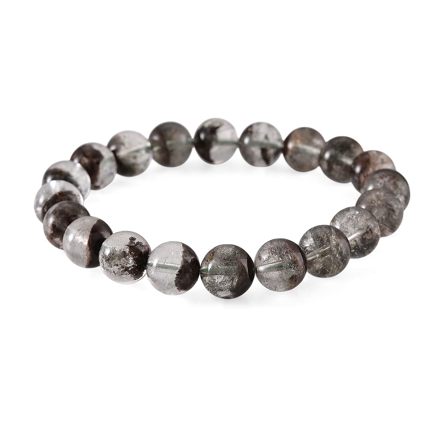 Phantom Quartz Beaded 100.00 ctw Stretch Bracelet