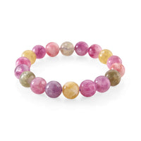 Multi Lepidolite Beaded 160.00 ctw Stretch Bracelet