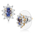 D'Joy Premium Tanzanite, White Zircon Earrings in 18K Vermeil YG Over Sterling Silver 0.65 ctw - Sticky add to cart bar