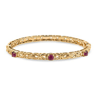 EverTrue African Ruby (FF) Bangle Bracelet in 18K YG Plated 1.75 ctw