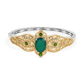 EverTrue Verde Onyx, Chrome Diopside Bangle Bracelet in in 18K YG Plated and Platinum Bond (7.25 In) 8.50 ctw - Sticky add to cart bar