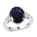 10K White Gold AAA Catalina Iolite, Luxuriant Lab Grown Diamond (EF-VS) Ring (Size 10.0) 3.85 ctw - Sticky add to cart bar
