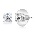 D'Joy Strontium Titanate Stud Earrings in Rhodium Over Sterling Silver 3.00 ctw - Sticky add to cart bar