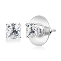 D'Joy Strontium Titanate Stud Earrings in Rhodium Over Sterling Silver 3.00 ctw