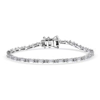 Luxuriant Lab Grown Diamond G-H SI 2.35 ctw Station Bracelet in Rhodium Over Sterling Silver (6.50 In)