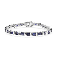 D'Joy Chrome Diopside 13.25 ctw Embers of Elegance Bracelet in Rhodium Over Sterling Silver (7.25 In)
