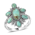 D'Joy Artisan Crafted Premium Royston Turquoise Ring in Black Oxidised Sterling Silver (Size 10.0) 3.00 ctw - Sticky add to cart bar