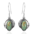 D'Joy Artisan Crafted Royston Turquoise Earrings in Oxidised Sterling Silver 2.60 ctw - Sticky add to cart bar