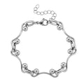 Wave Bead Link Chain Bracelet in Stainless Steel (7.50-9.0In) - Sticky add to cart bar