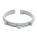 Lapis Lazuli Cuff Bangle Bracelet in Stainless Steel (7-7.5In) 1.80 ctw - Sticky add to cart bar
