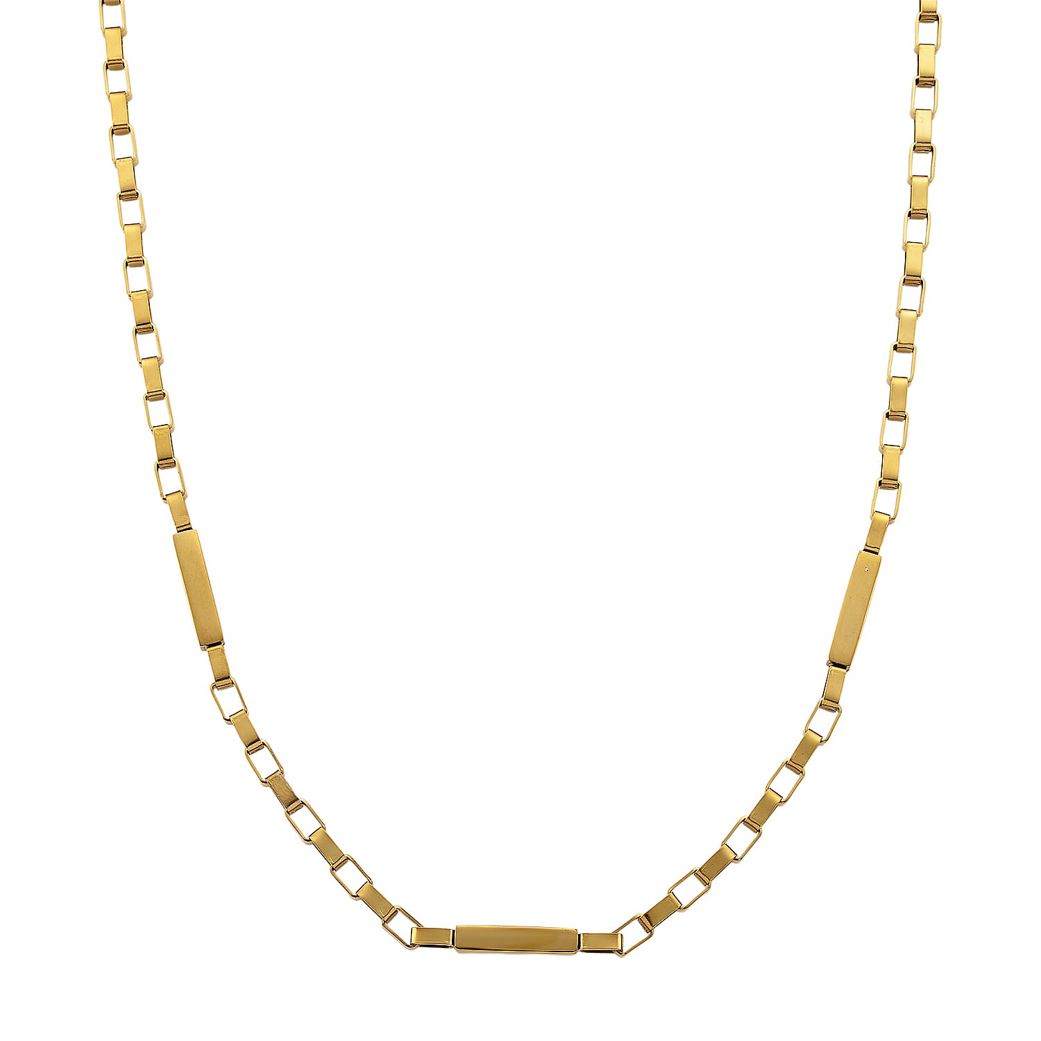 Rectangular Link Chain Necklace (20-22 Inches) in ION Plated YG Stainless Steel