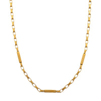 Rectangular Link Chain Necklace (20-22 Inches) in ION Plated YG Stainless Steel