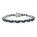 D'Joy Premium Blue Star Sapphire (DF), Moissanite Bracelet in Rhodium Over Sterling Silver (6.50 In) 12.60 ctw - Sticky add to cart bar