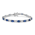 D'Joy Kashmir Kyanite, Moissanite Bracelet in Rhodium Over Sterling Silver (8.00 In) 11.80 ctw - Sticky add to cart bar