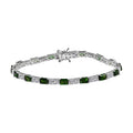 D'Joy Kashmir Kyanite, Moissanite Bracelet in Rhodium Over Sterling Silver (8.00 In) 11.80 ctw - Sticky add to cart bar