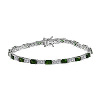 D'Joy Kashmir Kyanite, Moissanite Bracelet in Rhodium Over Sterling Silver (8.00 In) 11.80 ctw