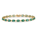 Luxoro AAA Kagem Zambian Emerald 9.00 ctw Tennis Bracelet in 10K Yellow Gold (7.25 In) - Sticky add to cart bar