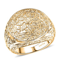 EverTrue Bronzella Collection Botanical Crest Ring in 18K YG Plated Bronze (Size 10.0)