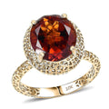 Mirage Collection 10K Yellow Gold Premium Red Citrine Ring (Size 10.0) 4.15 ctw - Sticky add to cart bar