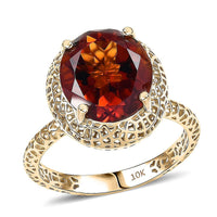 Mirage Collection 10K Yellow Gold Premium Red Citrine Ring (Size 10.0) 4.15 ctw