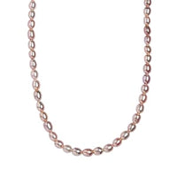 D'Joy Lavender Pearl Necklace (18 Inches) in Rhodium Over Sterling Silver