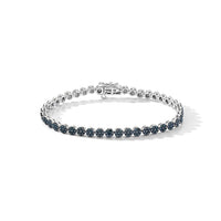 Blue Diamond  Bracelet (Size - 7) in Platinum Over Sterling Silver ,  Silver Wt. 10.61 g 3.00 ctw (7.00 In) 3.00 ctw
