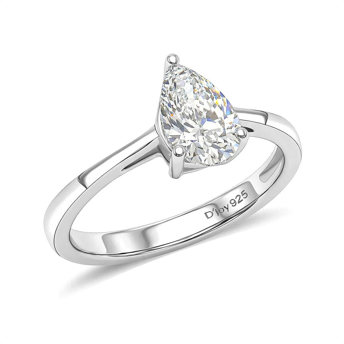J Francis Embellished with Zirconia by Swarovski Ring in Platinum Over Sterling Silver (Size 7.0) 1.30 ctw