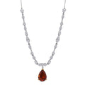 D'Joy Premium Red Citrine and Moissanite 9.65 ctw Empress Glow Necklace in 18K Vermeil YG and Rhodium Over Sterling Silver 18-20 Inches - Sticky add to cart bar