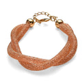 Blue Austrian Crystal Twisted Rope Bracelet in Silvertone (8.50-10.5In) - Sticky add to cart bar