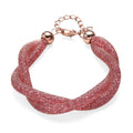 Blue Austrian Crystal Twisted Rope Bracelet in Silvertone (8.50-10.5In) - Sticky add to cart bar