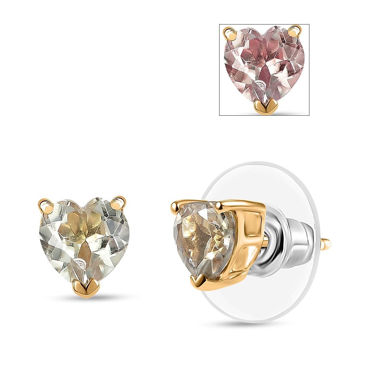 D'Joy AAA Turkizite Solitaire Stud Earrings in 18K Vermeil YG Over Sterling Silver 1.90 ctw