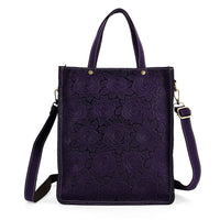 La Marey Purple Genuine Leather Crossbody Bag with Adjustable Shoulder Strap