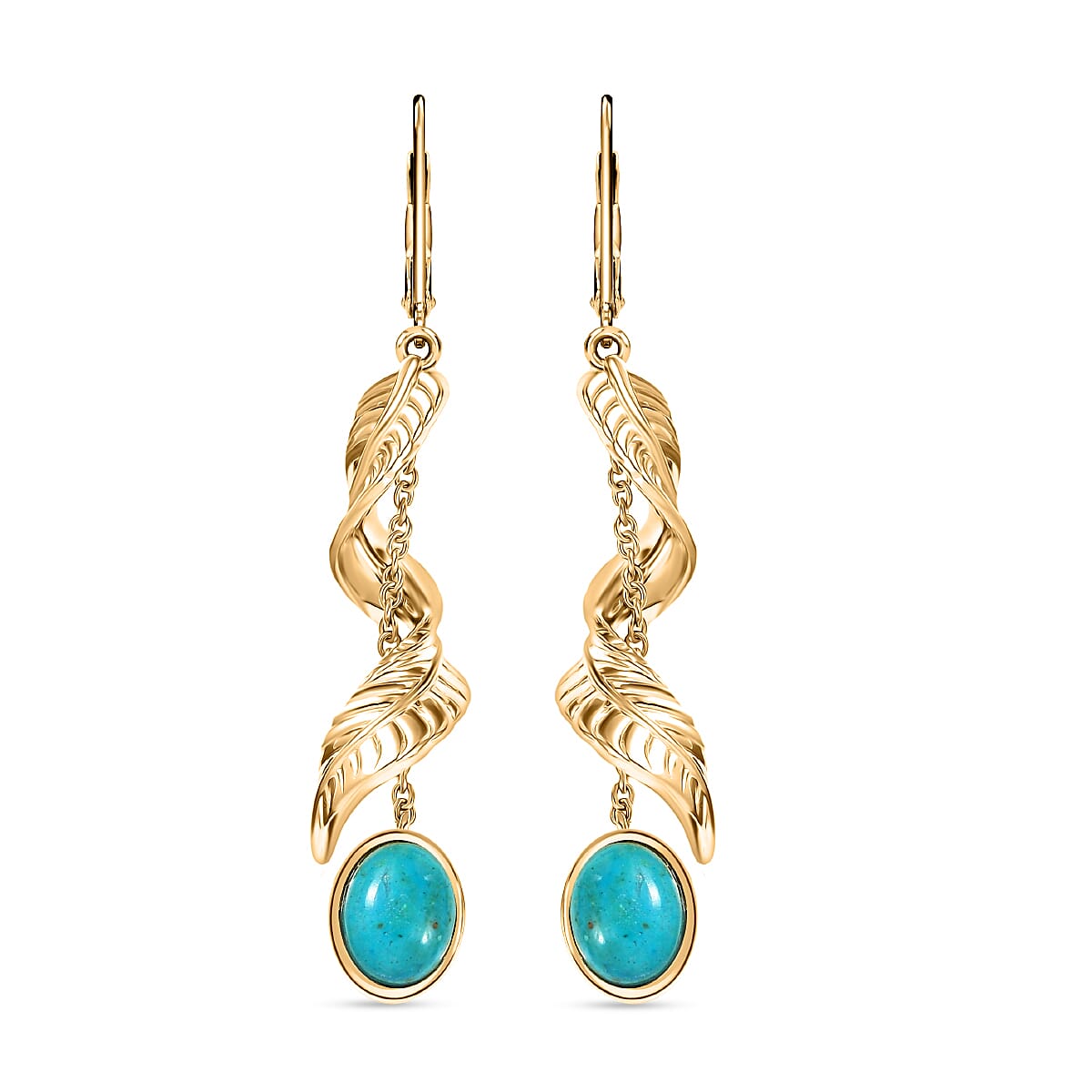 EverTrue Peruvian Opalina 3.50 ctw Fancy Earrings in 18K YG Plated